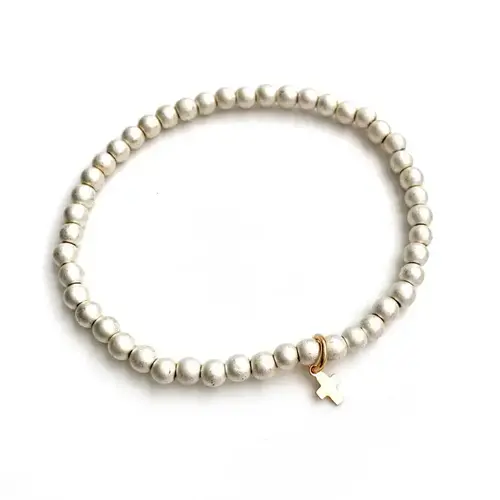 Luxe Cross Bracelet No 4 White by Erin Gray