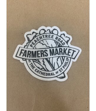 Peachtree Road Farmers Market Sticker - Black & White