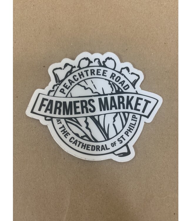 Peachtree Road Farmers Market Sticker - Black & White