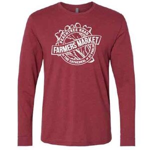 2XL Peachtree Road Farmers Market Long Sleeve T-Shirt - Cardinal