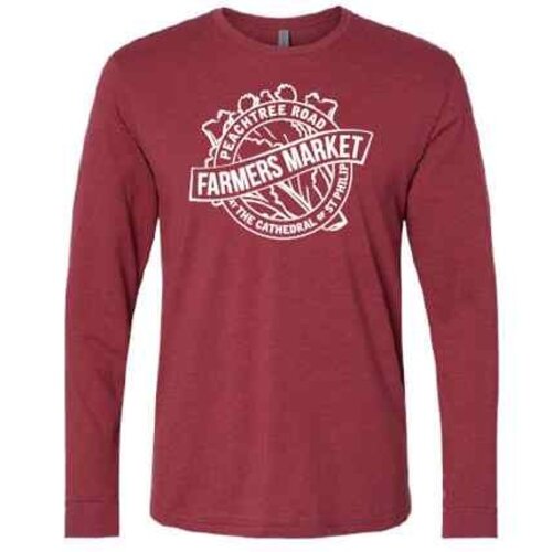 Peachtree Road Farmers Market Long Sleeve T-Shirt - Cardinal 2X-Large