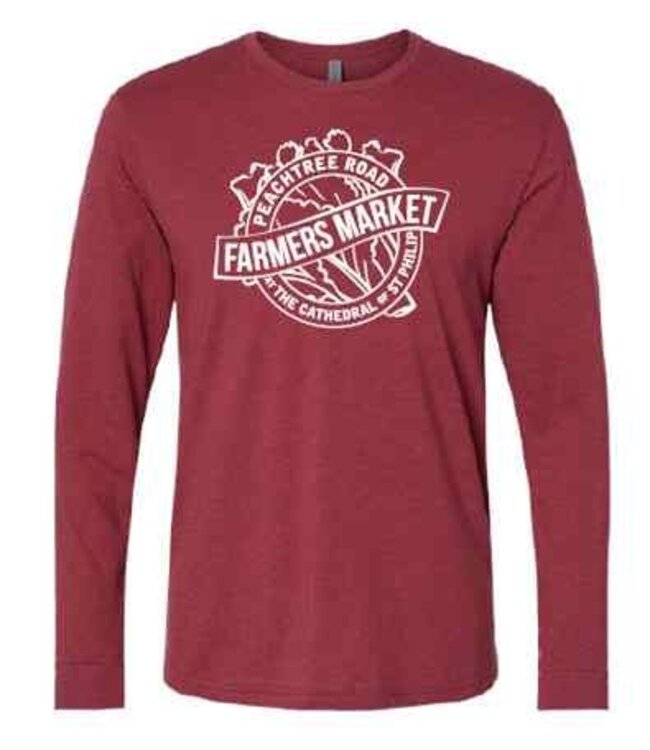 Peachtree Road Farmers Market Long Sleeve T-Shirt - Cardinal 3X-Large