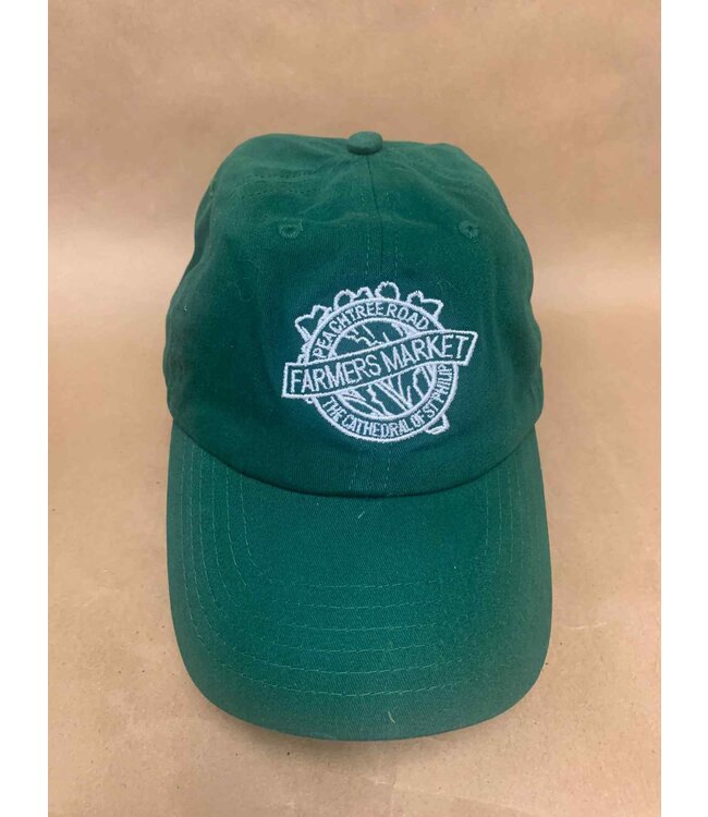 Peachtree Road Farmers Market Baseball Hat -  Forest Green with white stitching