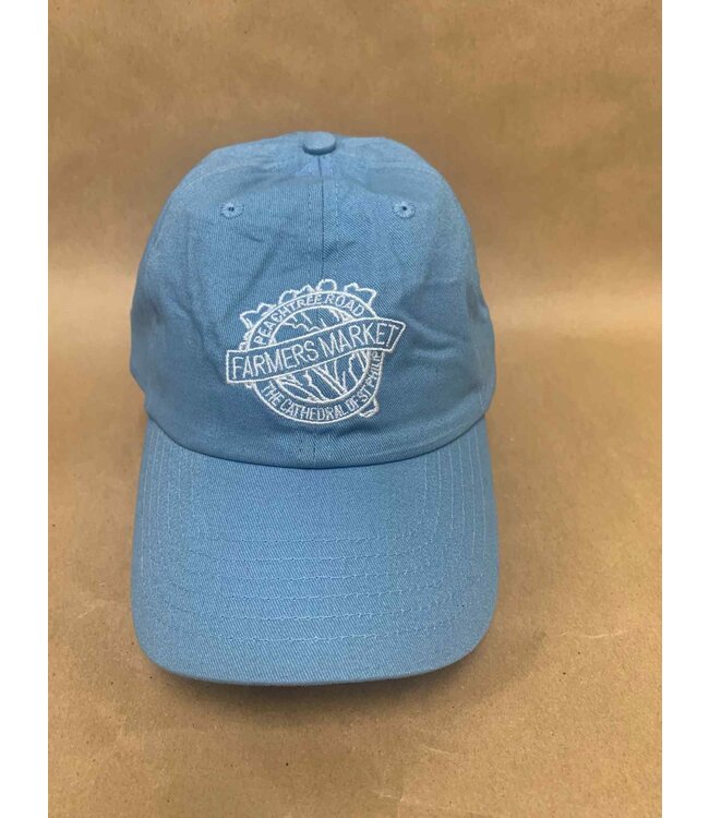 Peachtree Road Farmers Market Baseball Hat -  Ice Blue with white stitching