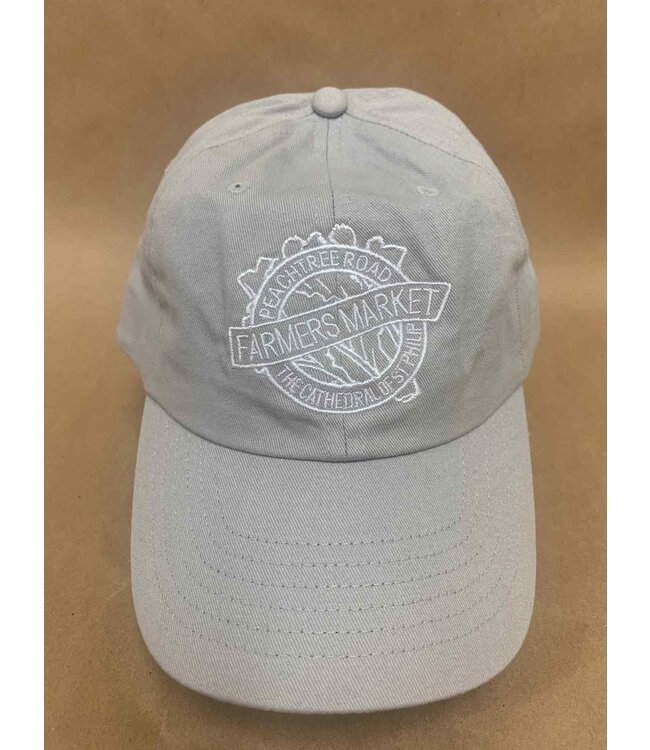 Peachtree Road Farmers Market Baseball Hat -  Light Grey with white stitching