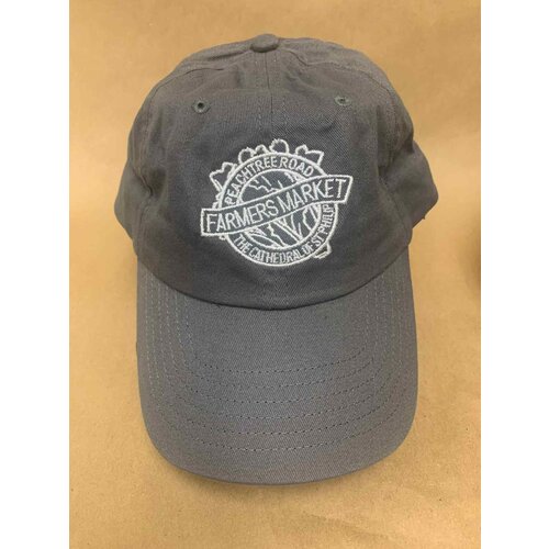 Peachtree Road Farmers Market Baseball Hat -  Steel Grey with white stitching