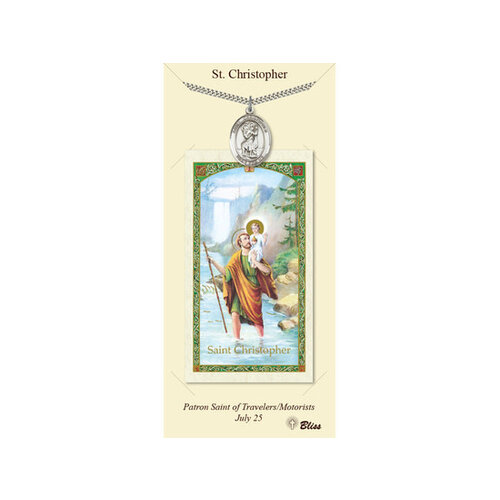 Bliss Saint Christopher Pewter Medal With Prayer Card