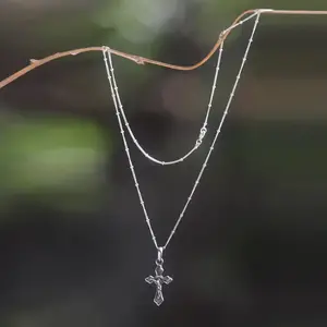 Christ On the Cross Sterling Silver Necklace