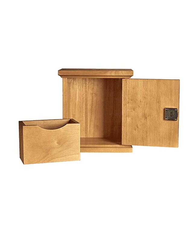 Maple Wall Offering Box - Oak Finish