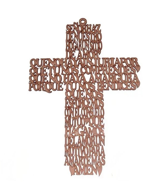 Haz de Nuestro Hogar 17" X 11" Laser-Cut Wooden Cross