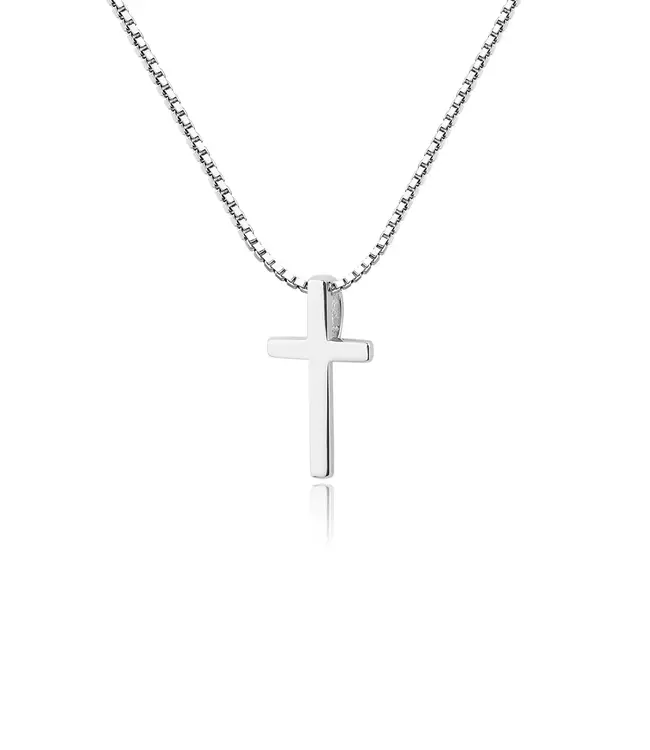 Sterling Silver Cross Charm Necklace 16 - 18" Adjustable Chain