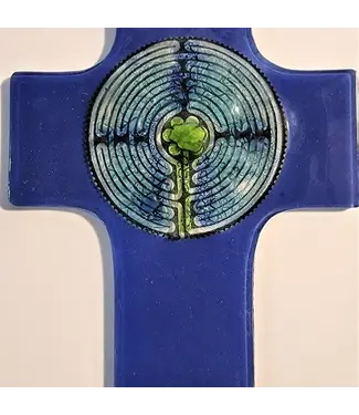 Labyrinth Large Cross Blue