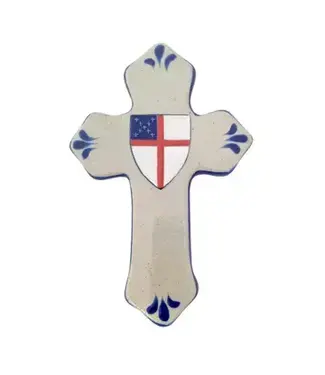 Ceramic Episcopal Sheild Cross - 8"