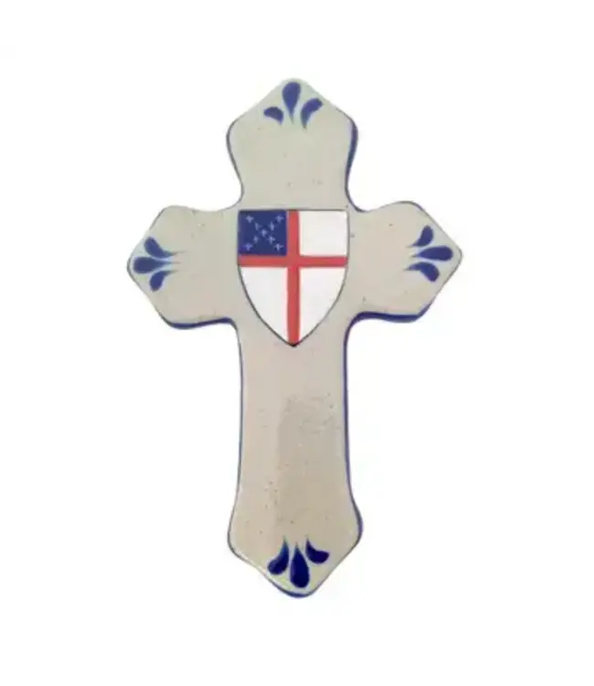 Ceramic Episcopal Sheild Cross - 8"