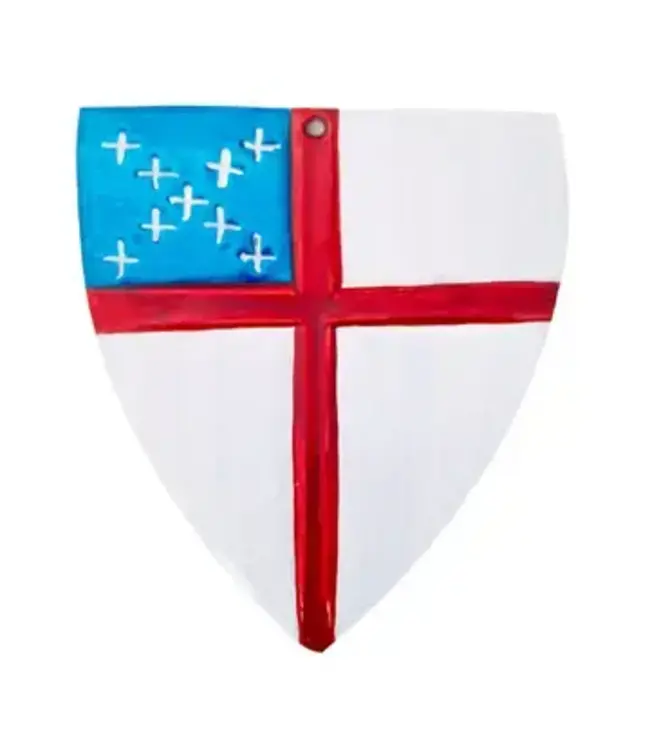 Tin Plaque Episcopal Shield
