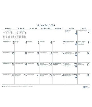 2025 Parish Wall Calendar: September 2024 Through December 2025