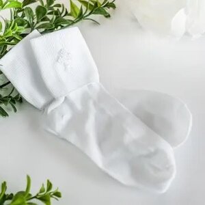 White Unisex First Communion Dress Socks with Cross