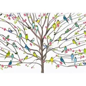 Tree of Budgies Note Cards