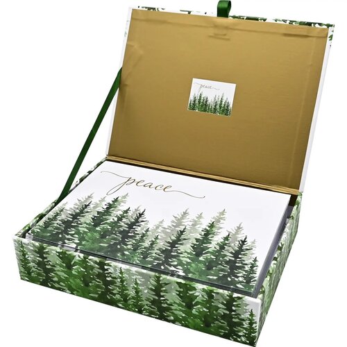 Winter Evergreens Deluxe Boxed Holiday Cards