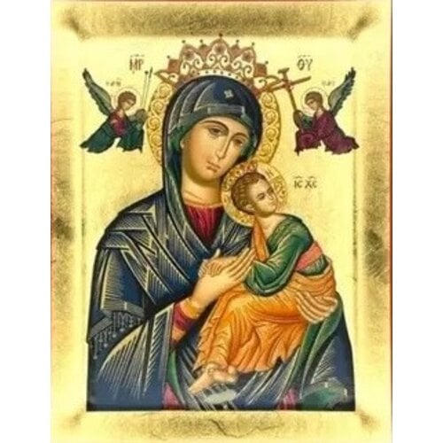 Virgin Mary Perpetual Help Silk Screen Icon 5.1 x 3.9 in