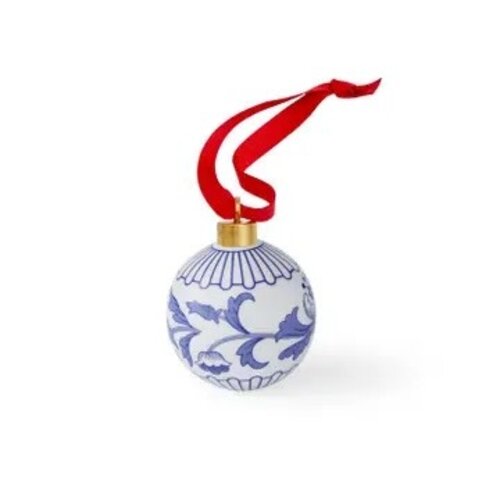 Spode Blue Italian Christmas Bauble - Florals Ornament