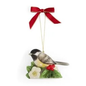 Spode Christmas Tree Chickadee Ornament 3"