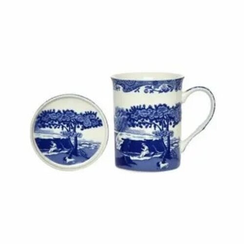 Blue Italian Mug & Coaster Set Blue Italian