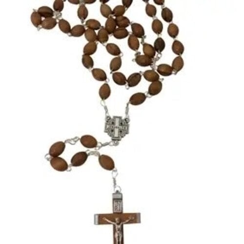 Olive Wood Rosary with Crucifix 30"