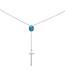 Sterling Silver Drop Down Cross Necklace with Blue Opal
