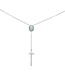 Sterling Silver Drop Down Cross Necklace with White Opal