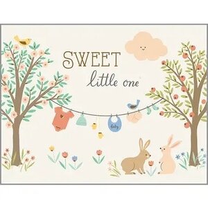 Baby Greeting Card - Clothesline