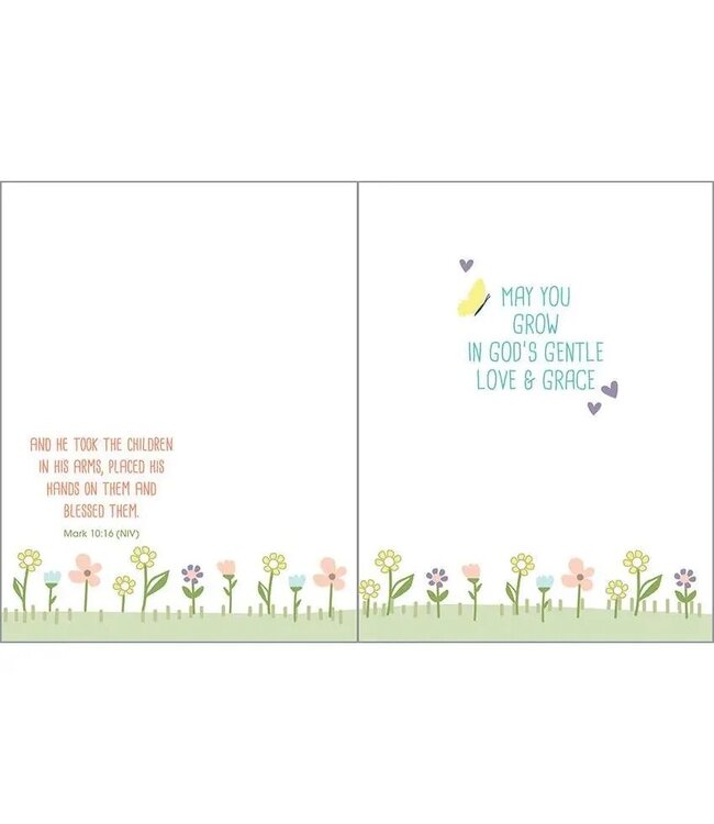 With Scripture Religious Greeting Card - Baptism Flowers