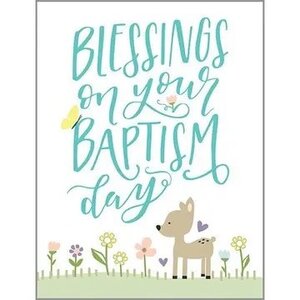 With Scripture Religious Greeting Card - Baptism Flowers