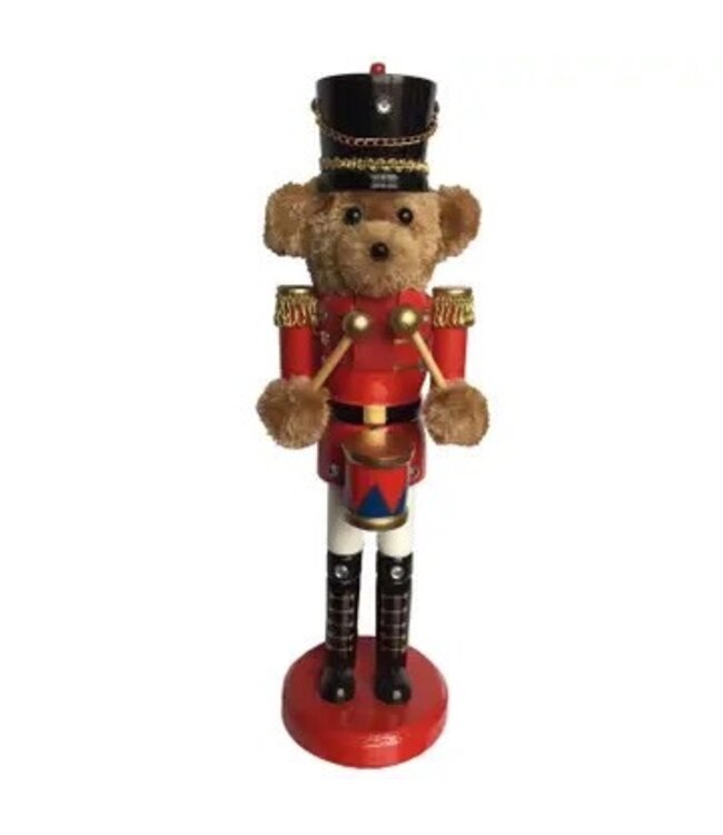 14" Teddy Bear Drummer Nutcracker