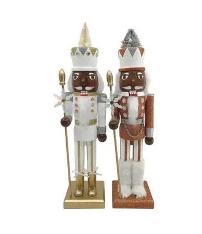 15" Gold Black Snowflake Nutcracker