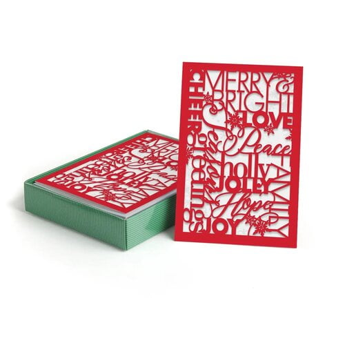 Holiday Wording Laser Cut Boxed Holiday Cards