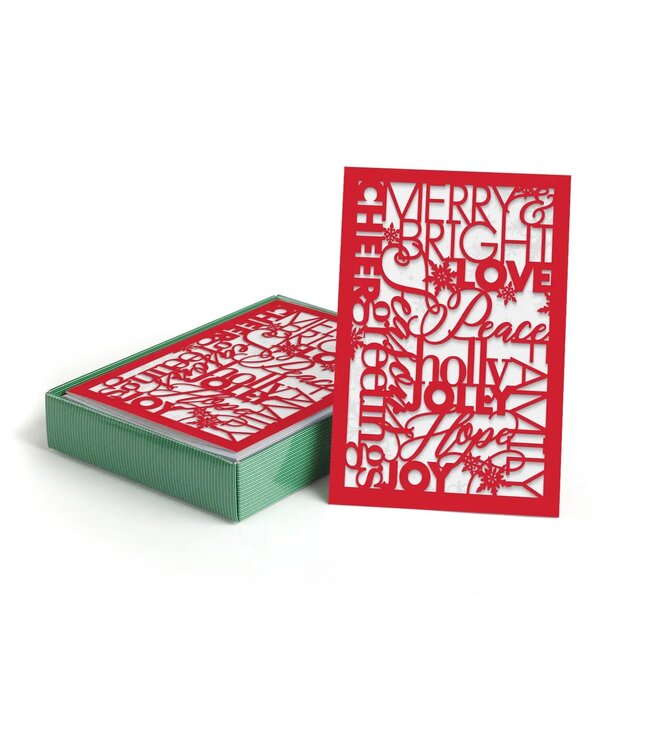 Holiday Wording Laser Cut Boxed Holiday Cards