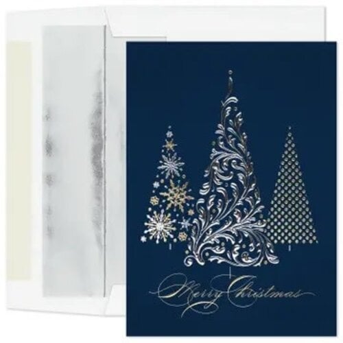 Metallic Treeline Boxed Holiday Cards