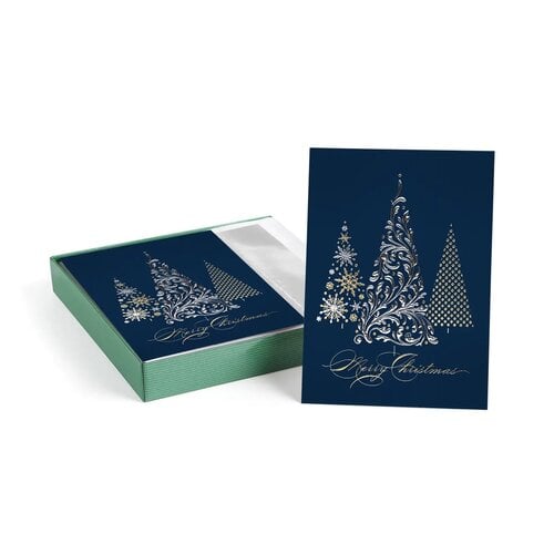 Metallic Treeline Boxed Holiday Cards