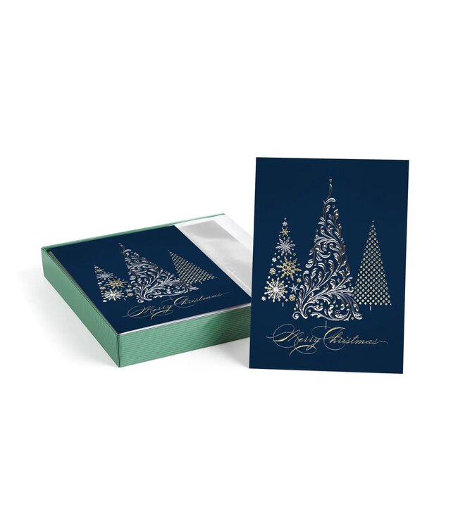 Metallic Treeline Boxed Holiday Cards
