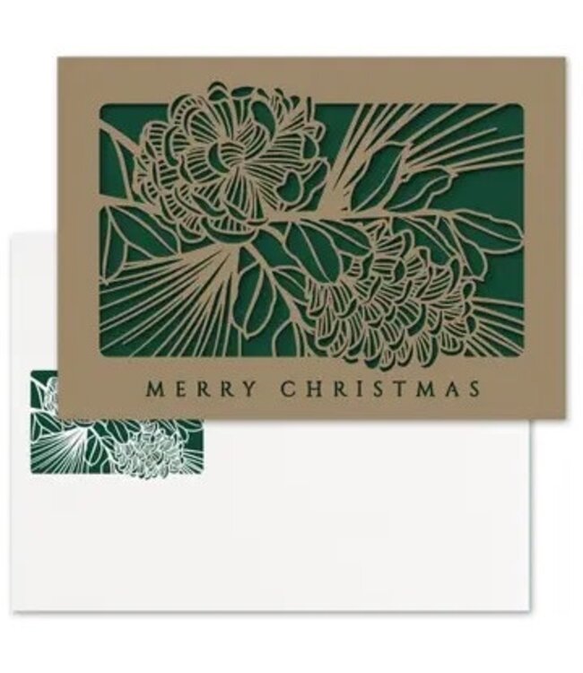Pinecone Laser Cut Boxed Holiday Cards