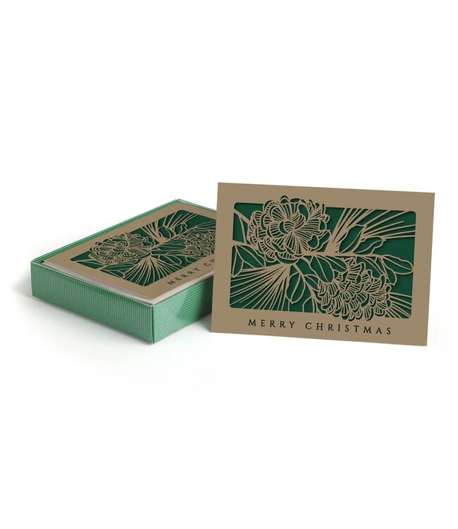 Pinecone Laser Cut Boxed Holiday Cards