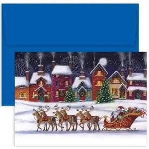 Santa & Sleigh Boxed Holiday Cards