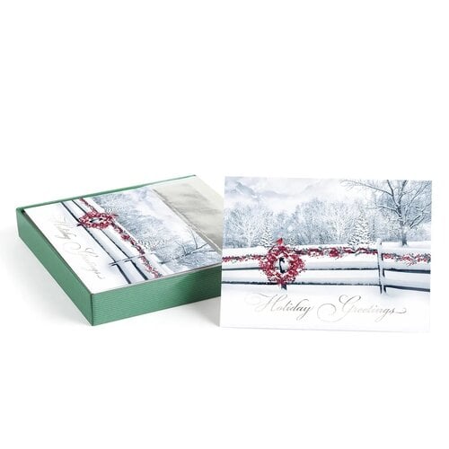 Trimmed in Scarlet Boxed Holiday Cards