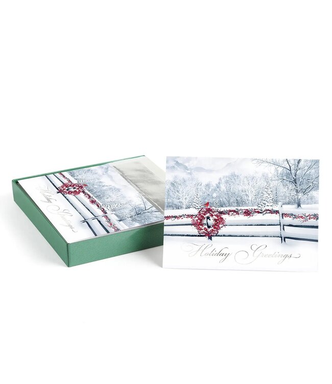 Trimmed in Scarlet Boxed Holiday Cards