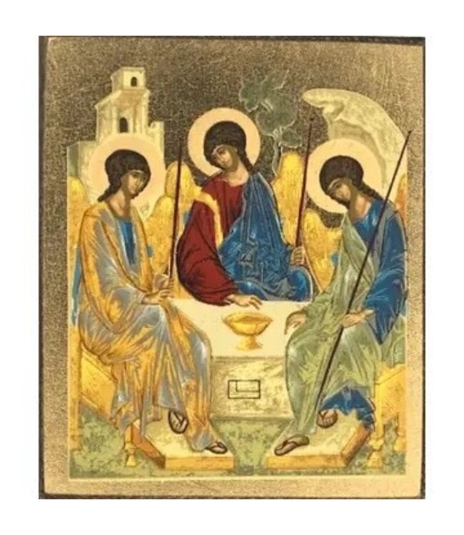 The Holy Trinity Silk Screen Icon - 7.5 x 5.9"