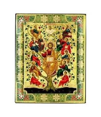 The Tree of Life Silk Screen Icon - Painted Frame 7.5 x 5.9"