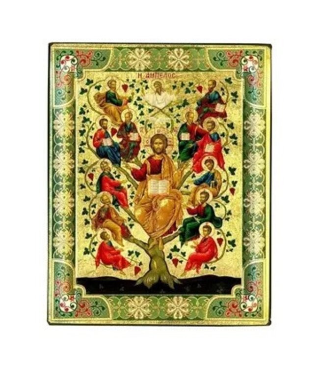 The Tree of Life Silk Screen Icon - Painted Frame 7.5 x 5.9"
