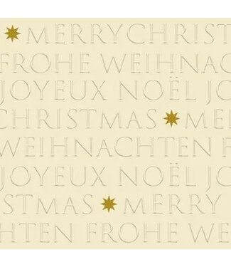 Bev-Embossed Letters Christmas, Off White