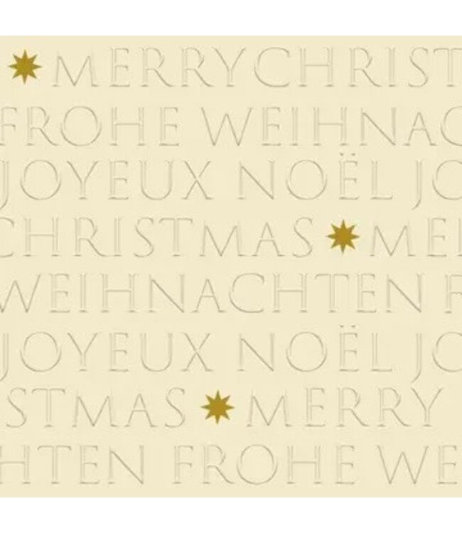 Bev-Embossed Letters Christmas, Off White